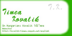 timea kovalik business card